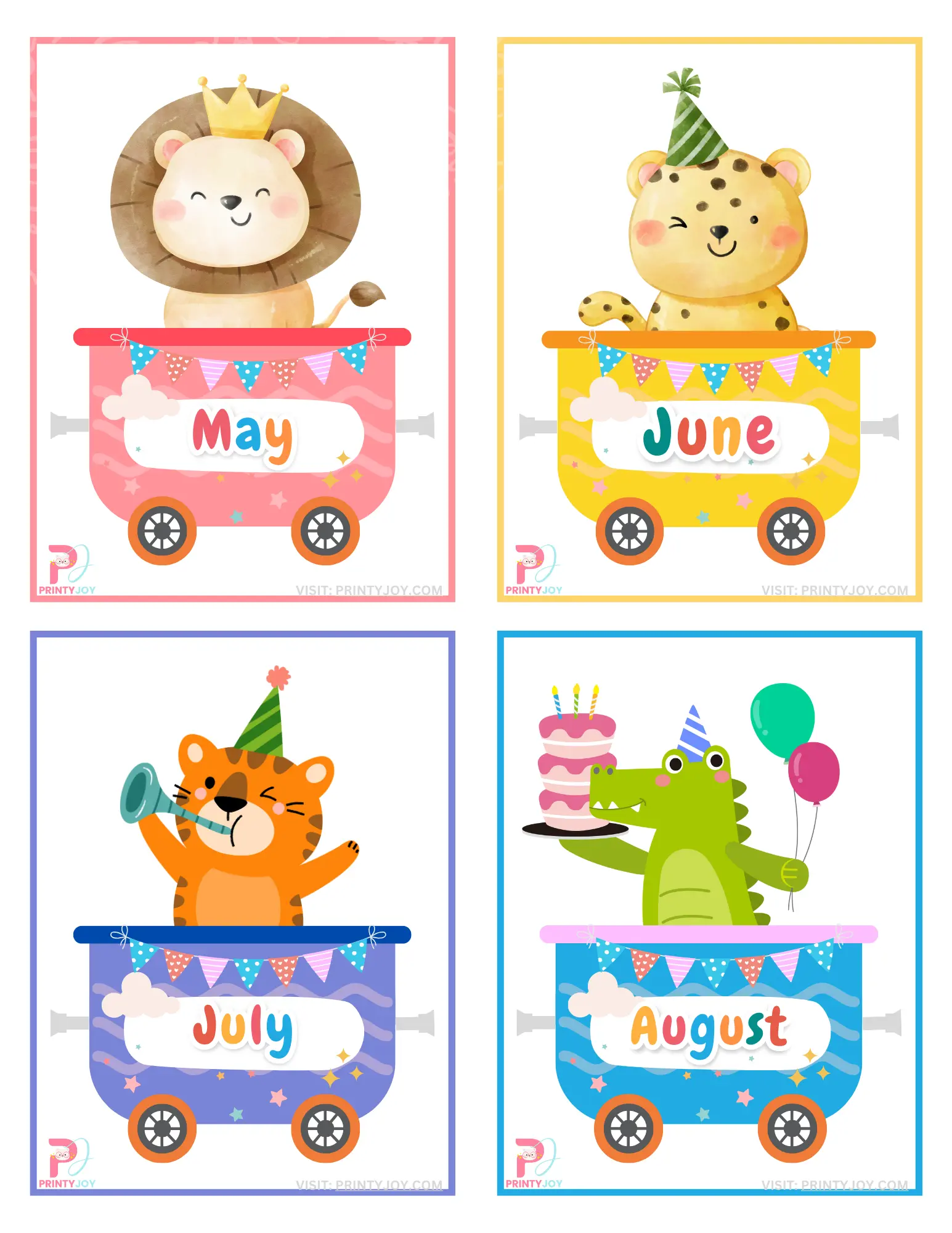 Months of The Year Flashcards Printable Free