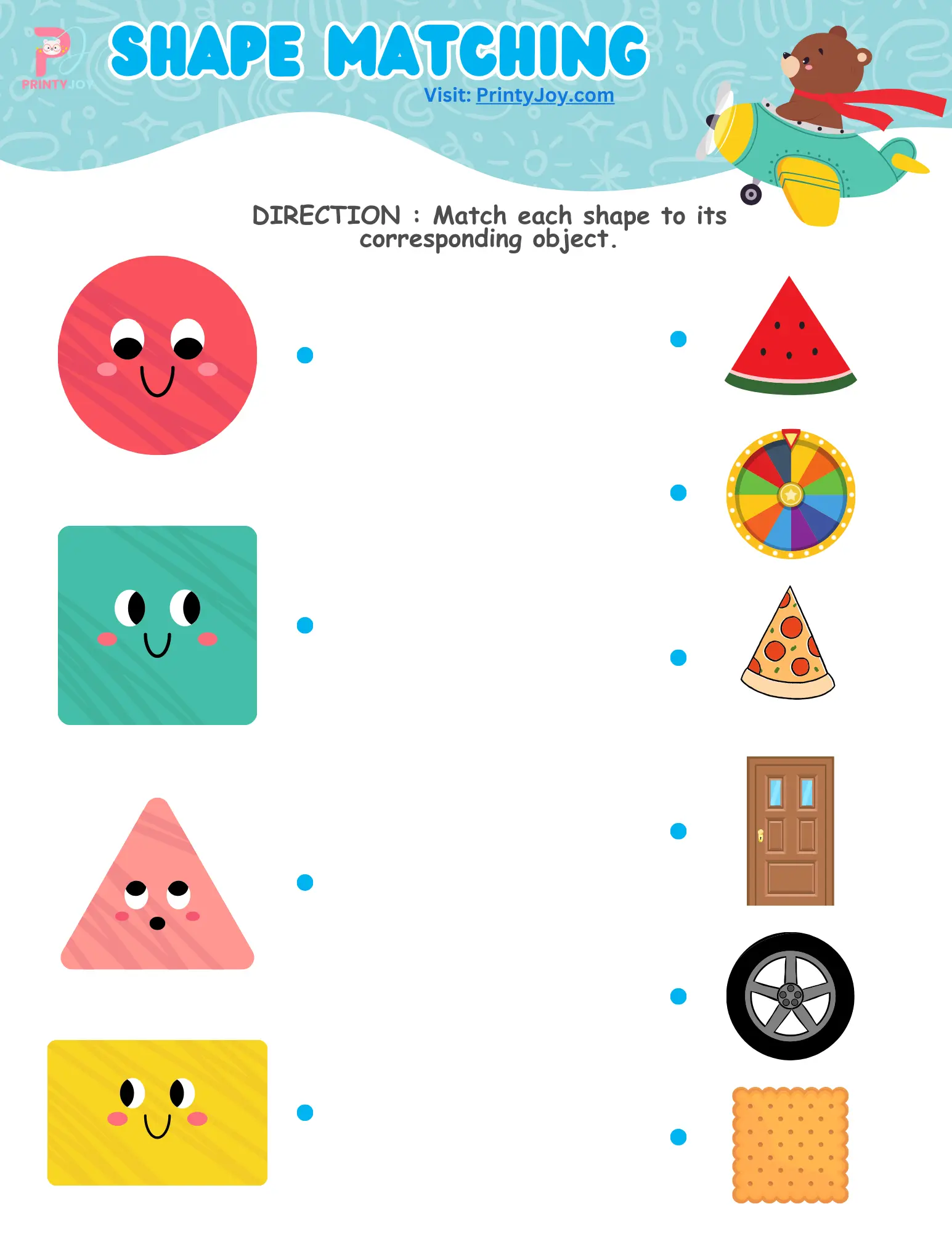 Shape Matching Worksheets For Preschool