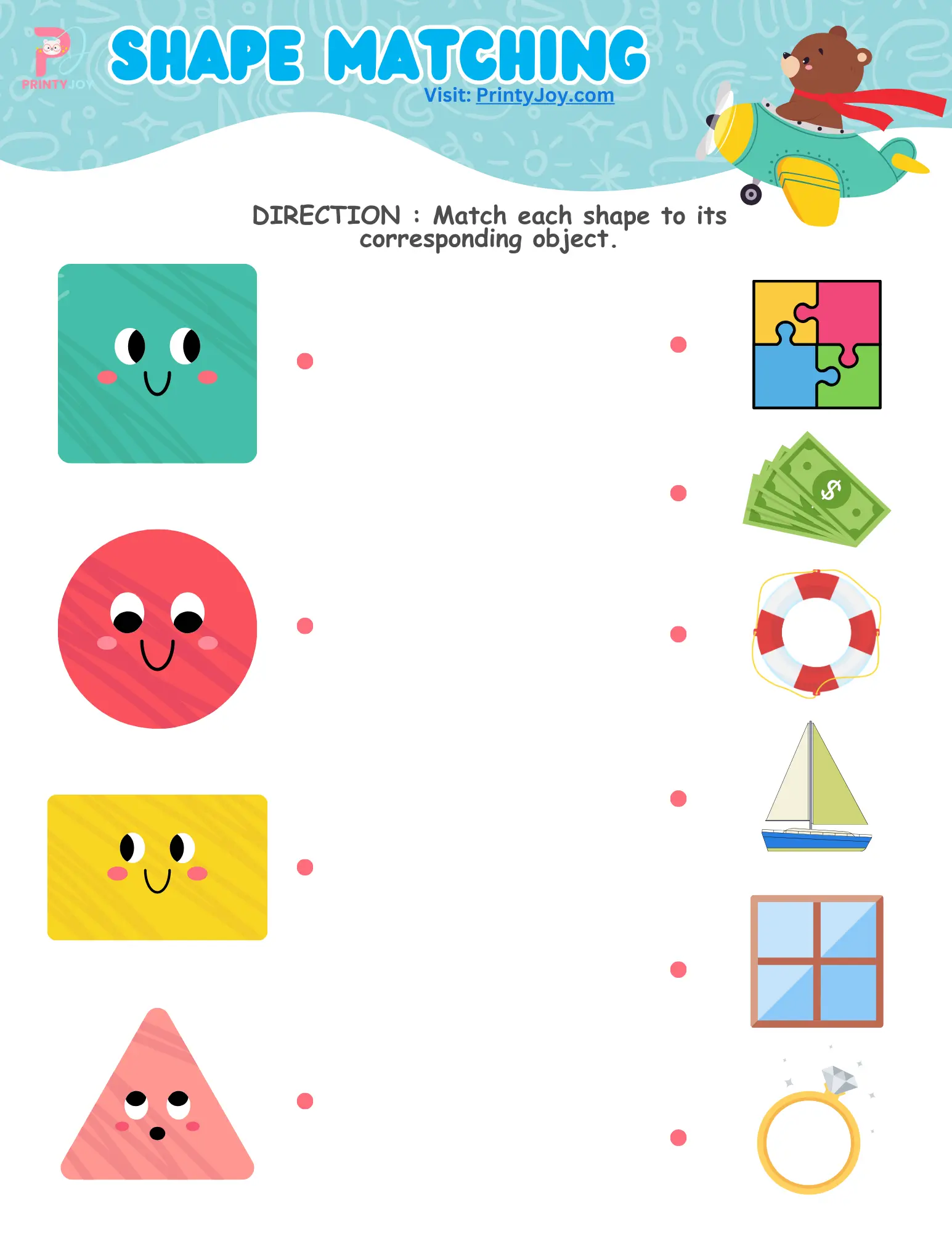 Shape Matching Worksheets For Preschool