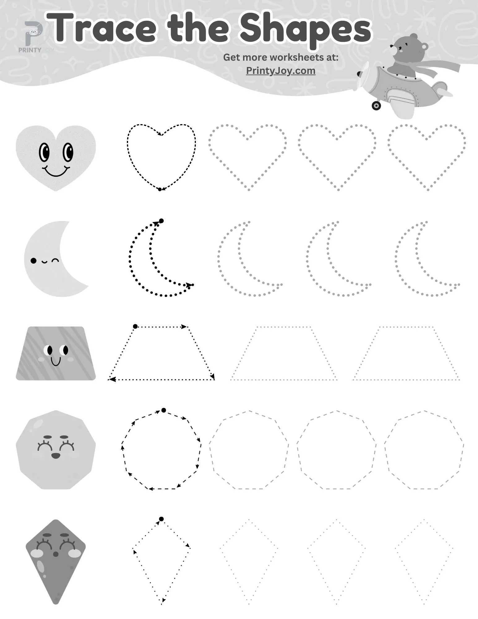 shape tracing worksheets pdf free download