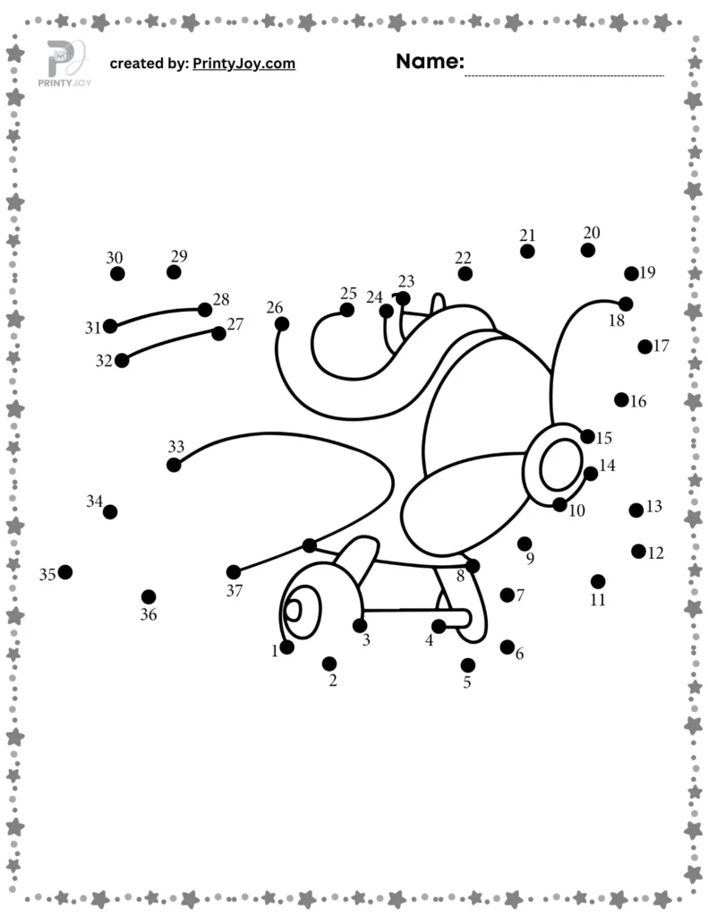 Vehicle Dot to Dot Coloring Pages Free