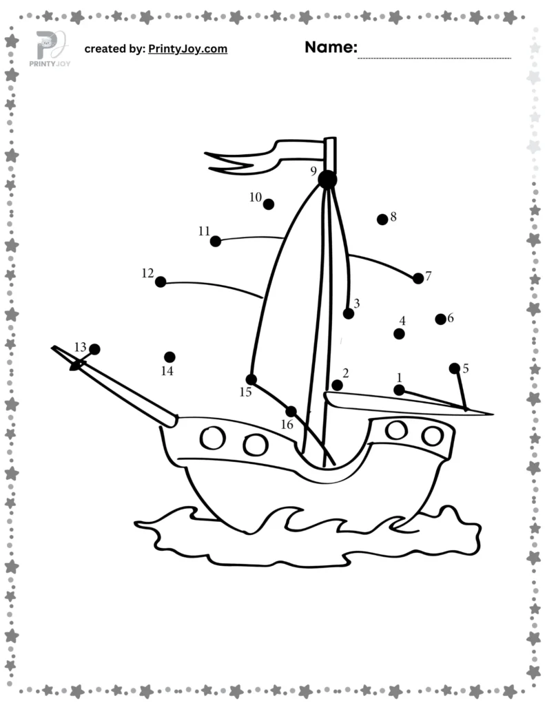 Vehicle Dot to Dot Coloring Pages Free