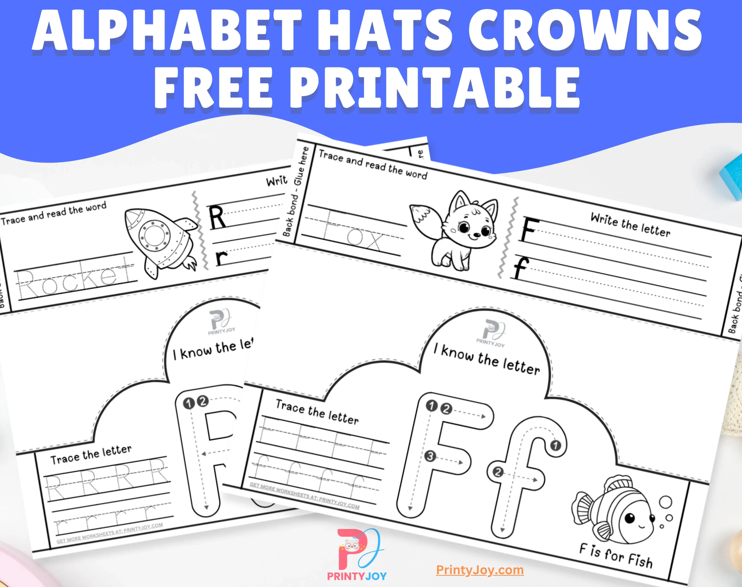 Alphabet Hats Crowns Free Printable