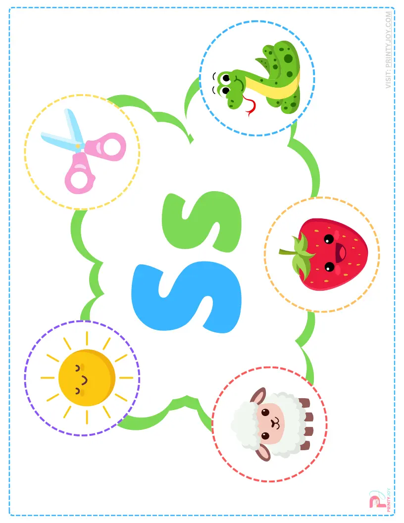 Alphabet Letters with Pictures Worksheets PDF Free Download
