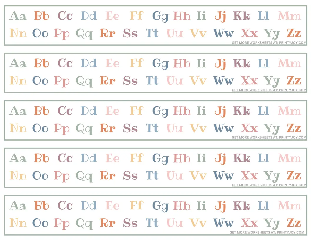 Alphabet Strips Free Printable