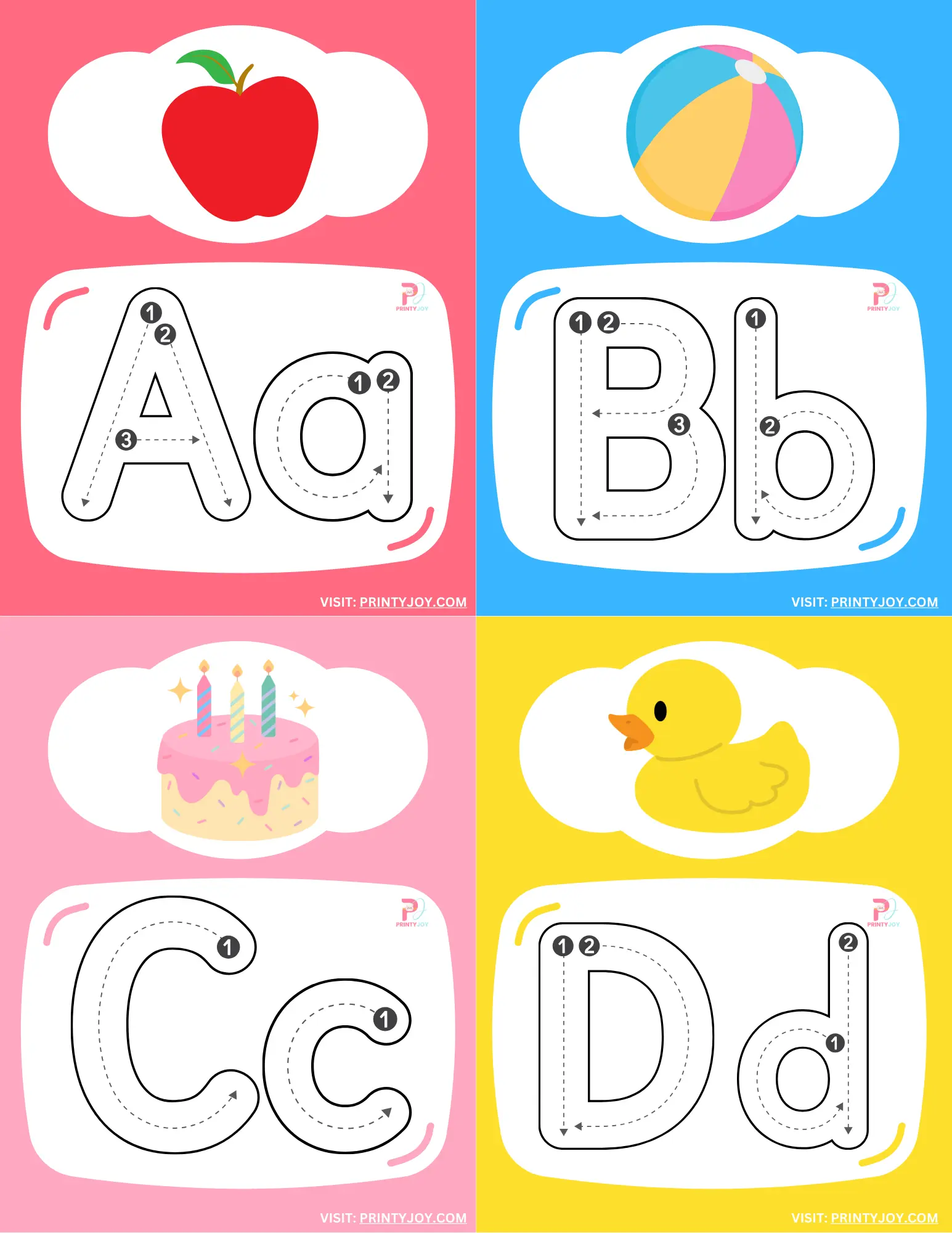 Alphabet Tracing Cards Free Printable