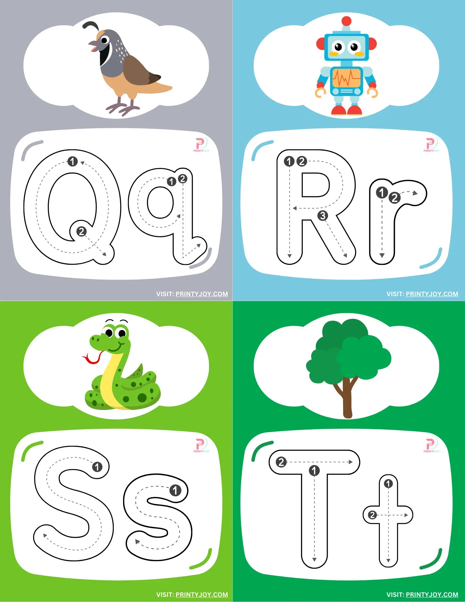 Alphabet Tracing Cards Free Printable