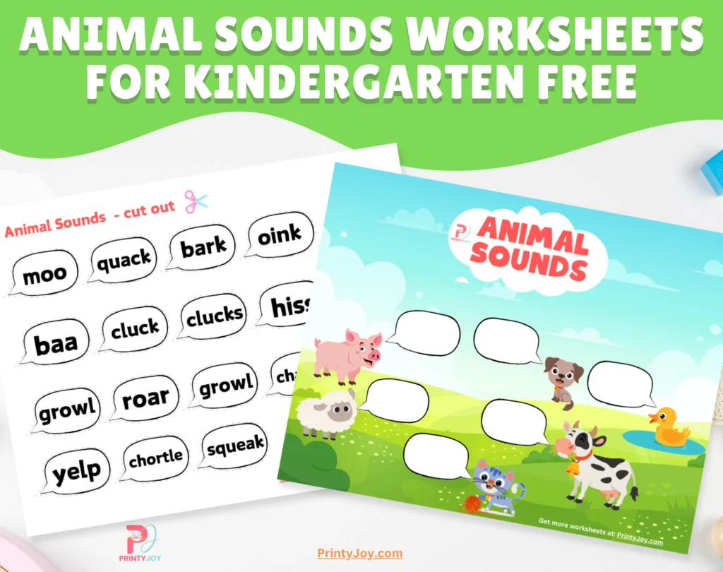 Animal Sounds Worksheets For Kindergarten Free
