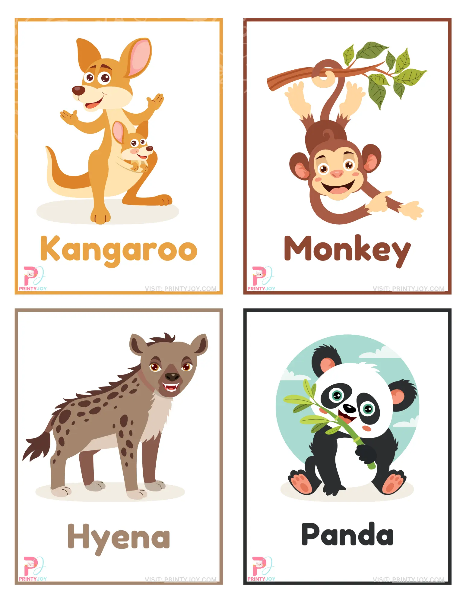 Animals Flashcards Printable PDF