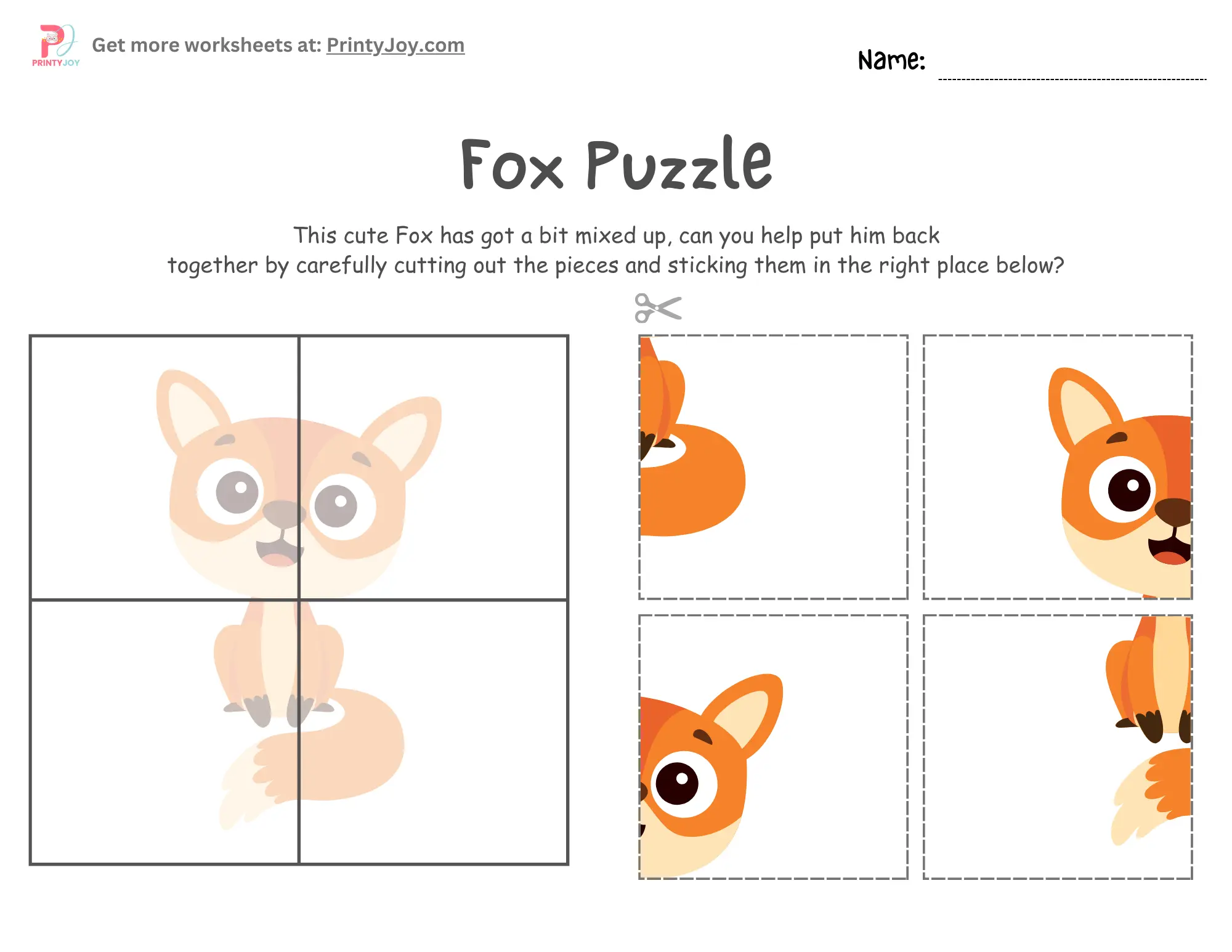 Animals cut and paste worksheet free