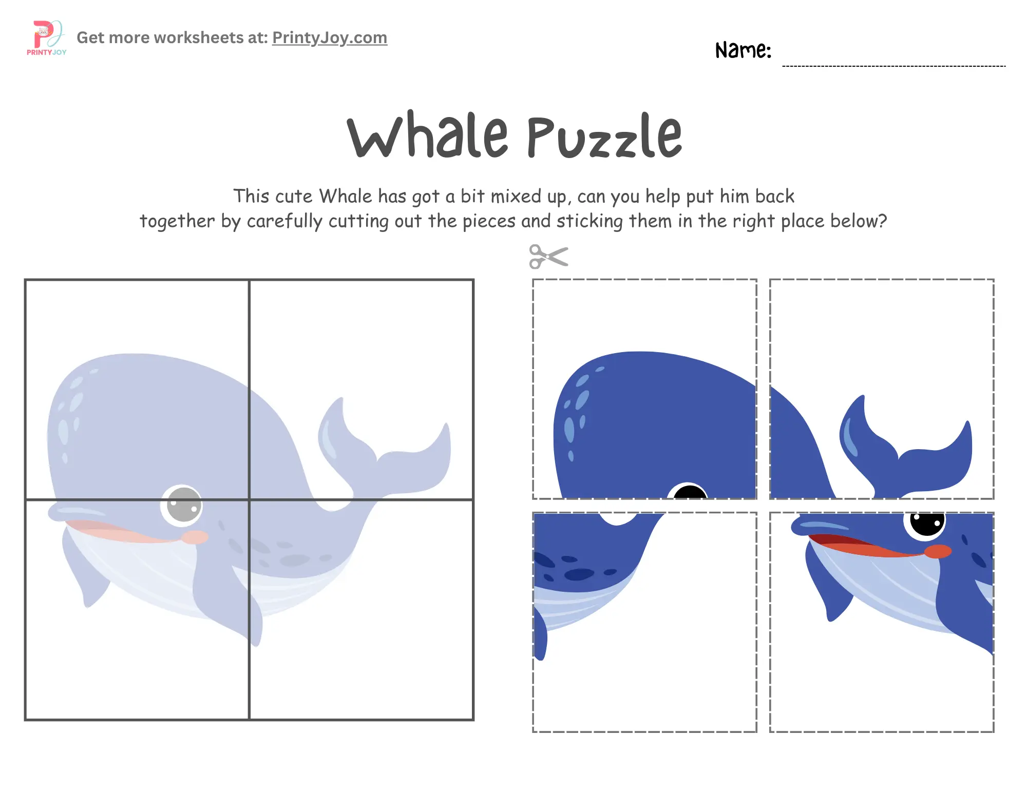 Animals cut and paste worksheet free