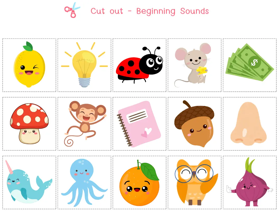 free beginning sound picture cards pdf