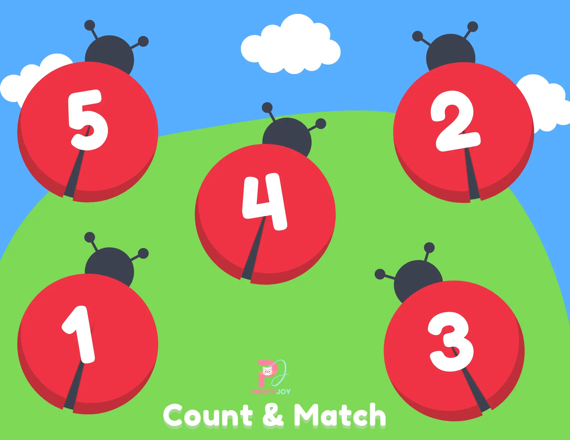 Ladybug Counting Activity Free Printable