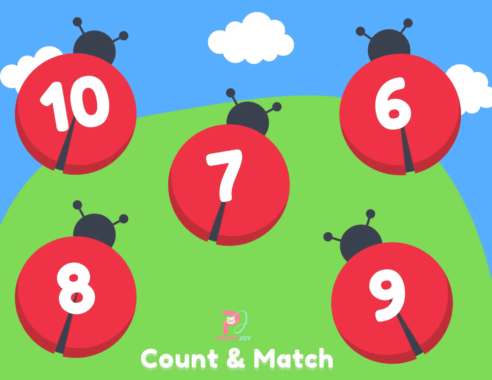 Ladybug Counting Activity Free Printable