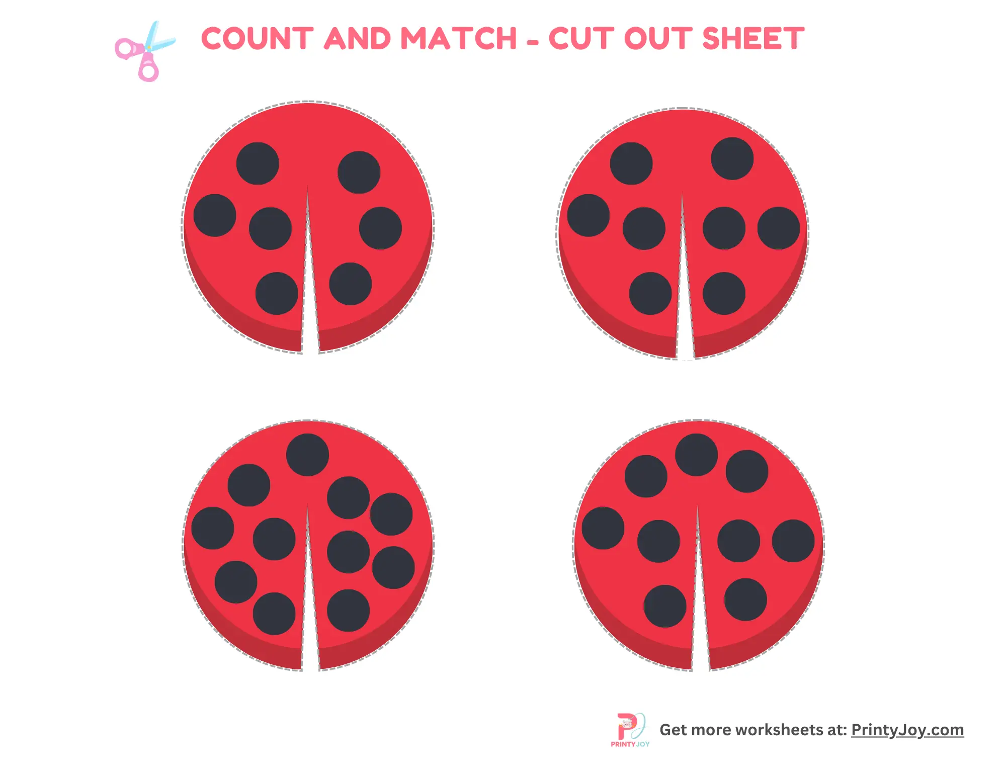 Ladybird counting free printable kindergarten