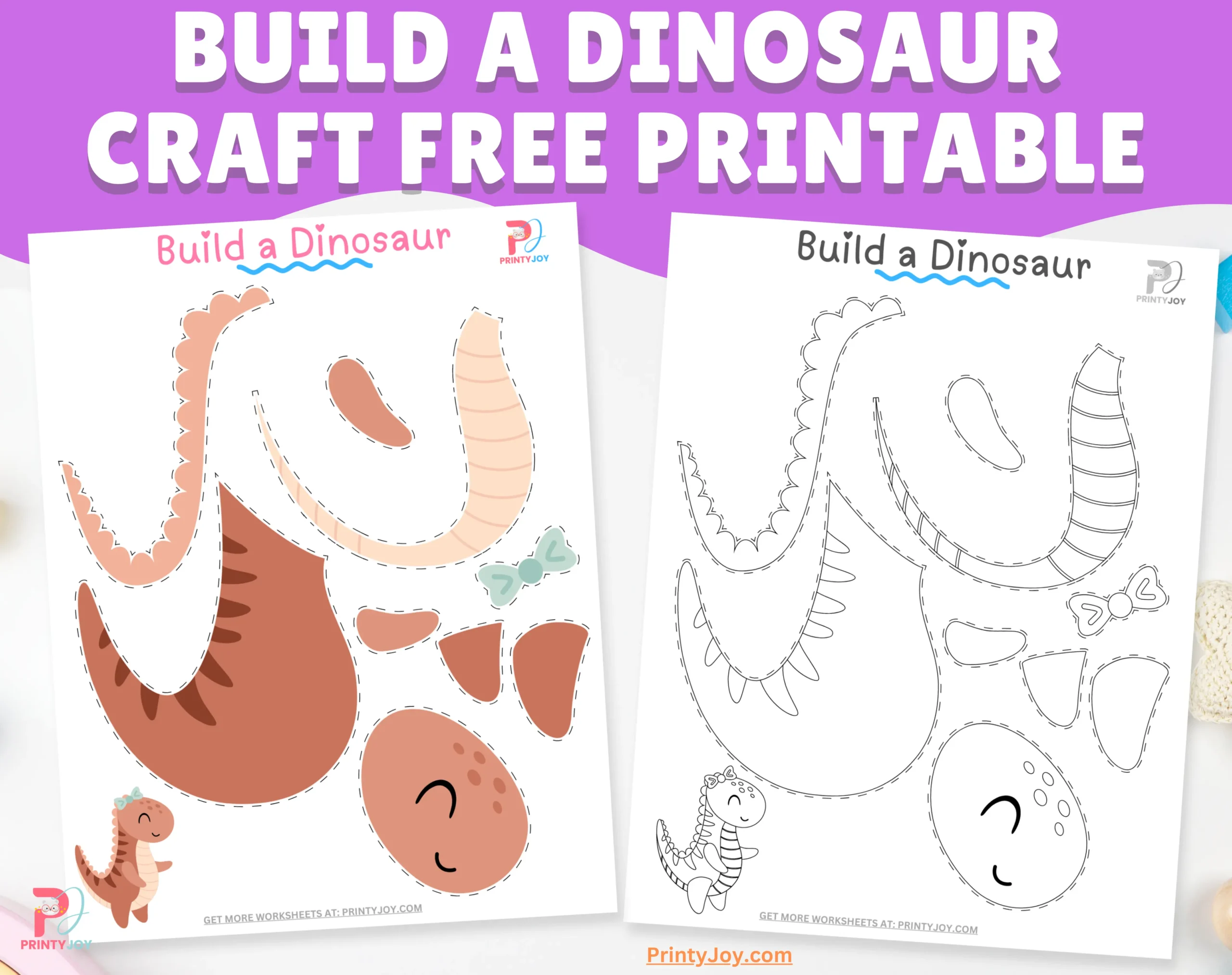 Build a Dinosaur Craft Free Printable