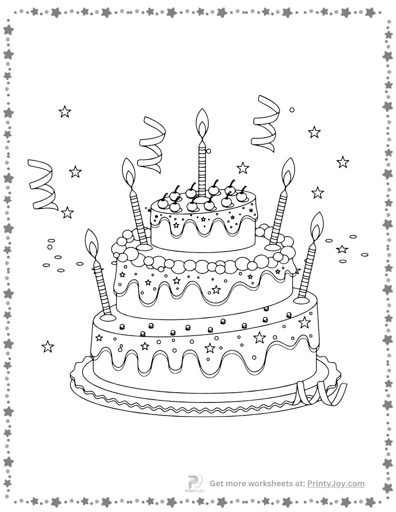 Cake Coloring Pages Free Printable