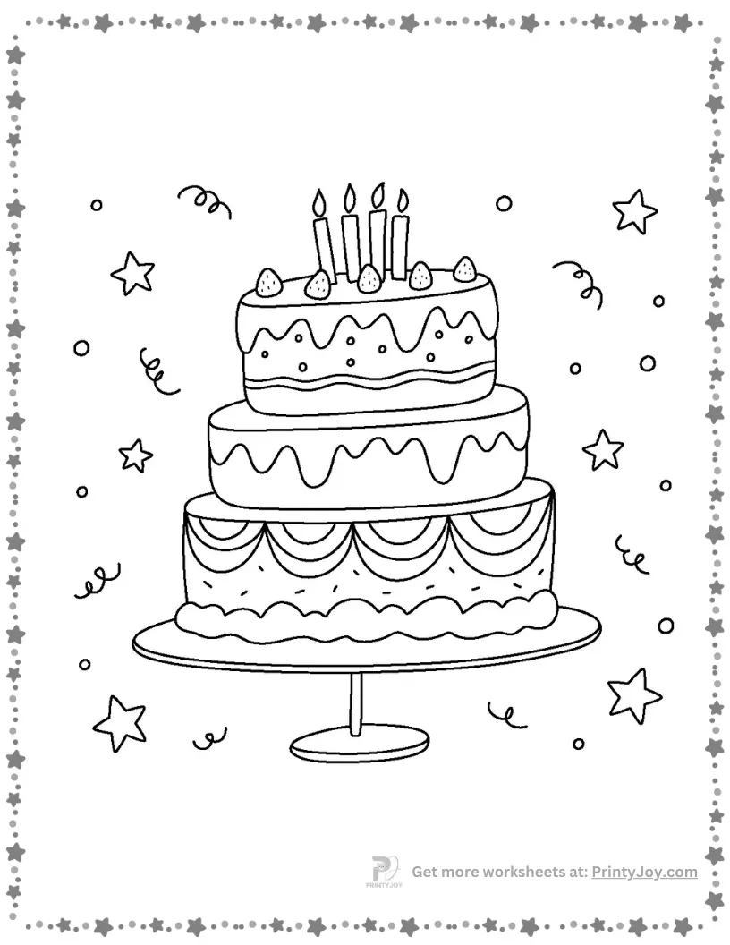 Cake Coloring Pages Free Printable