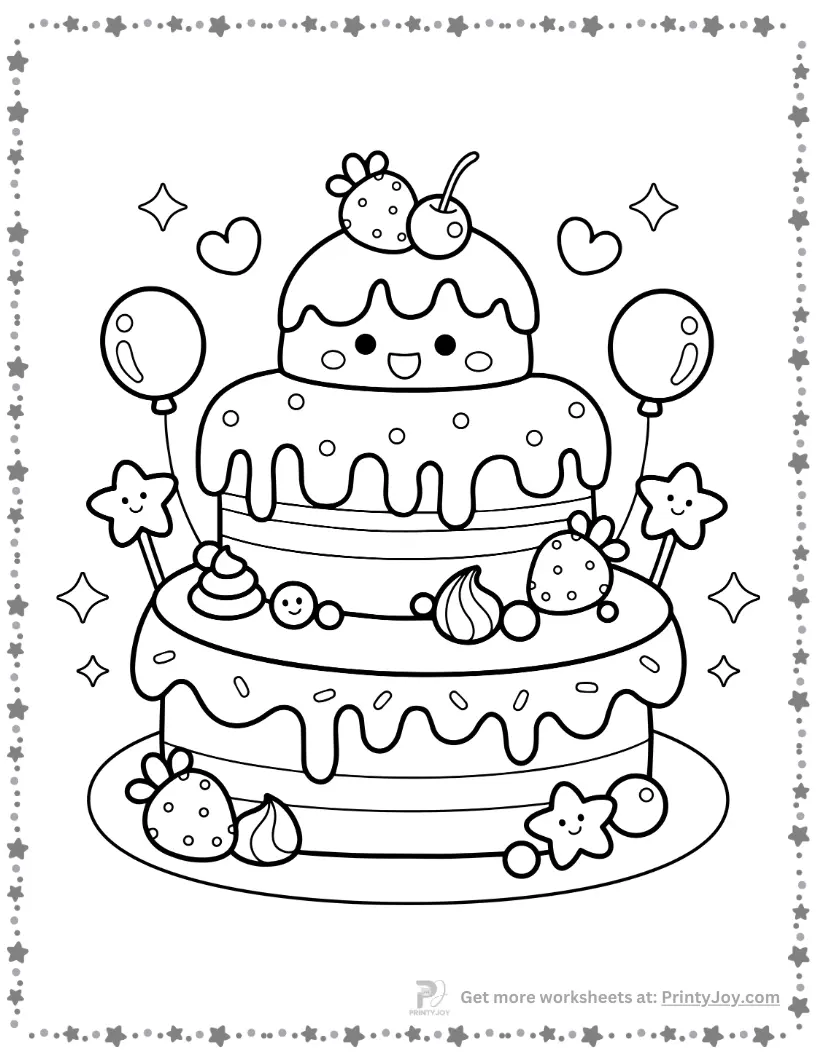 Cake Coloring Pages Free Printable