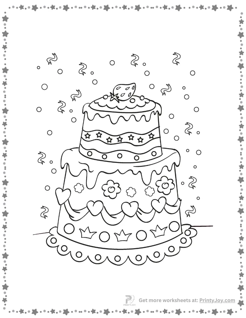 Cake Coloring Pages Free Printable