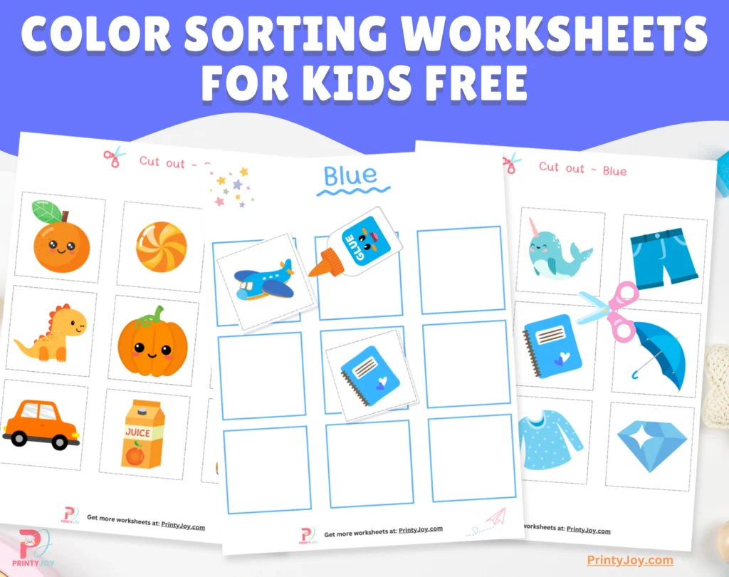Color Sorting Worksheets for Kids Free