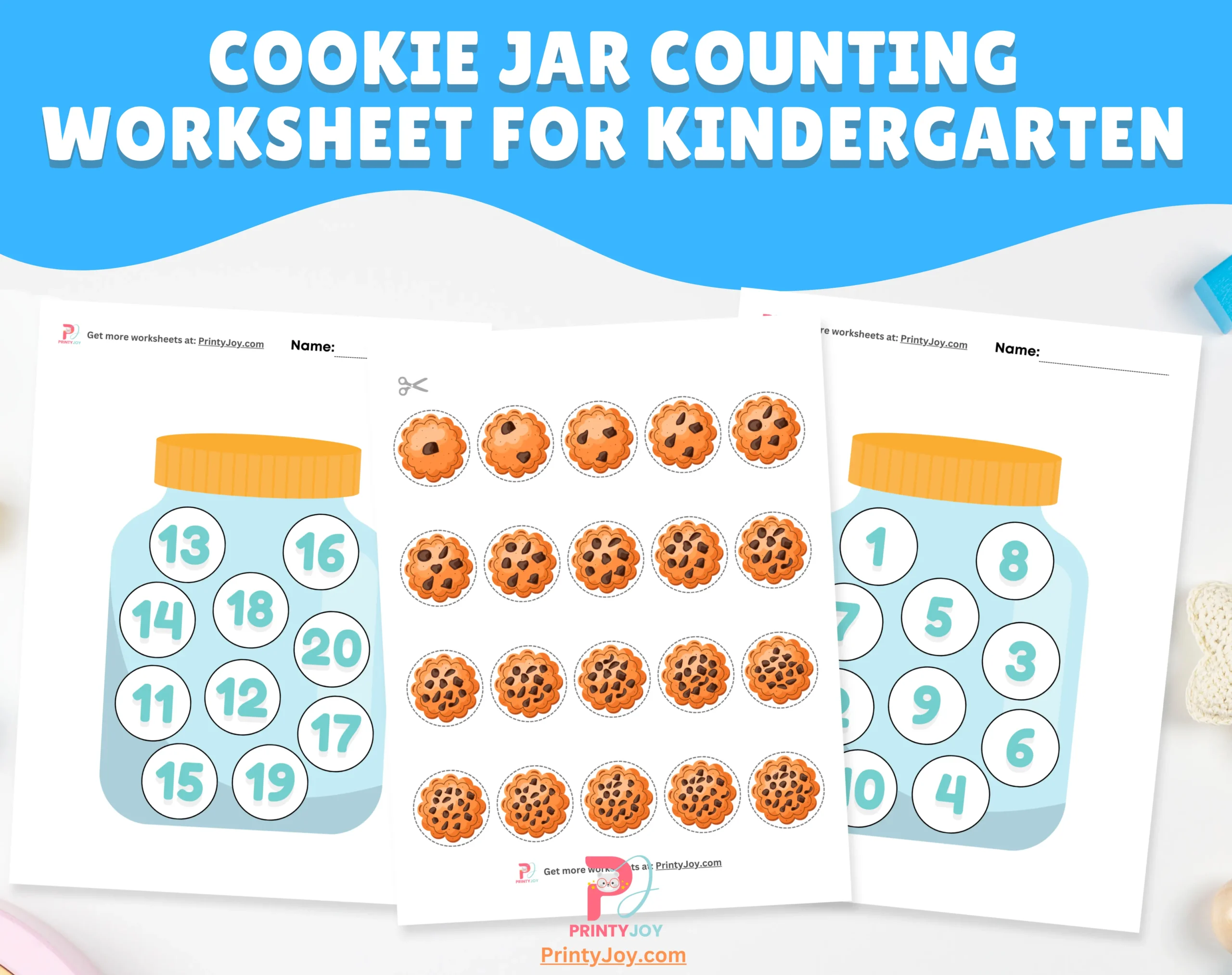Cookie Jar Counting Worksheet for Kindergarten