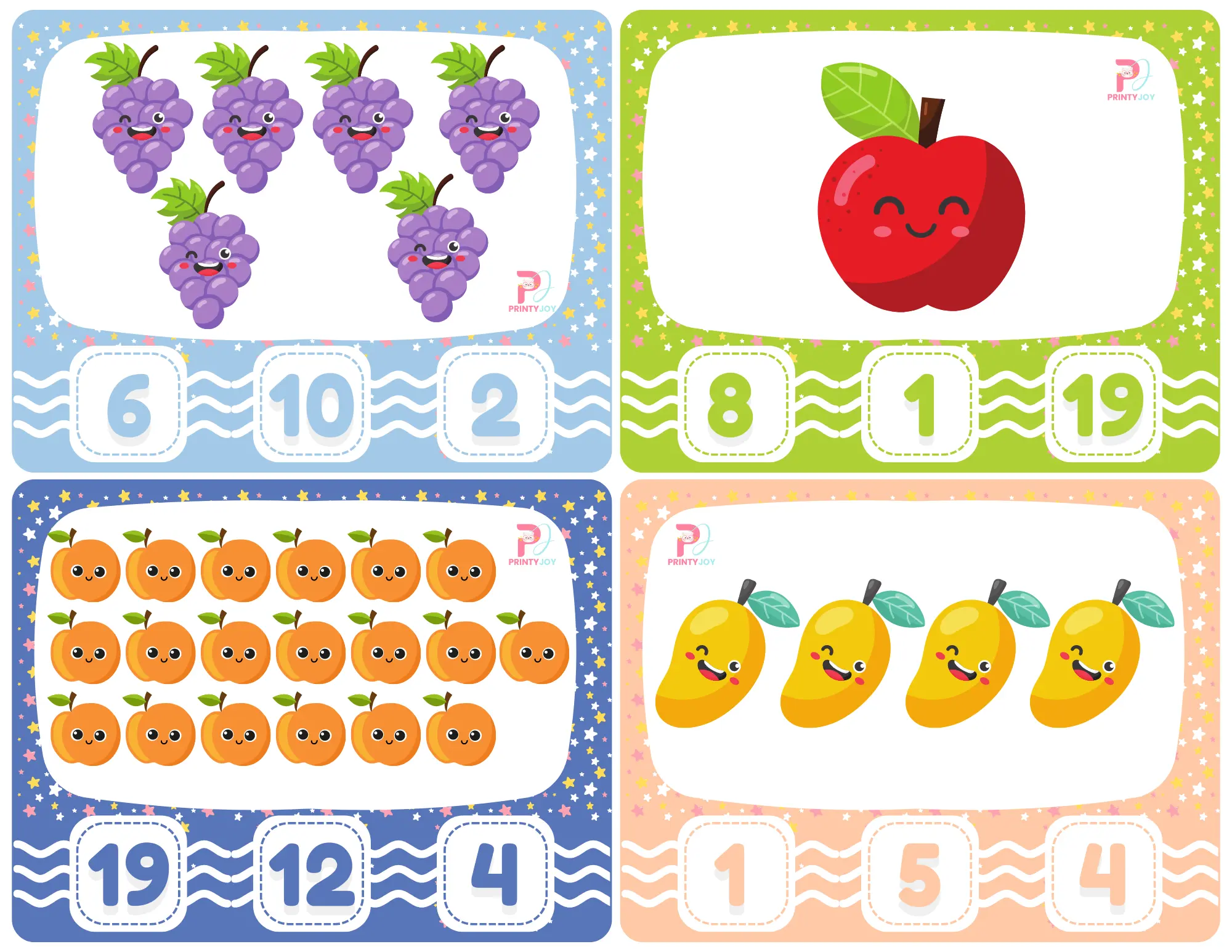 Count And Clip Cards Fruits Printable