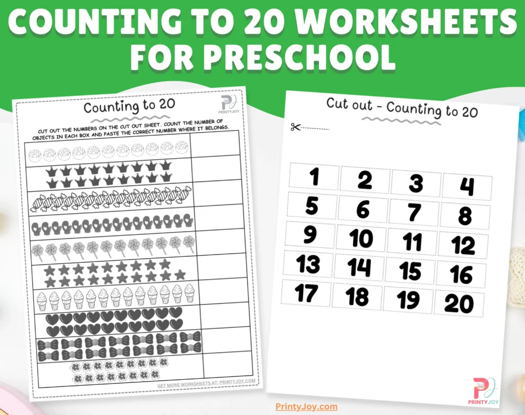 Counting to 20 Worksheets for Preschool