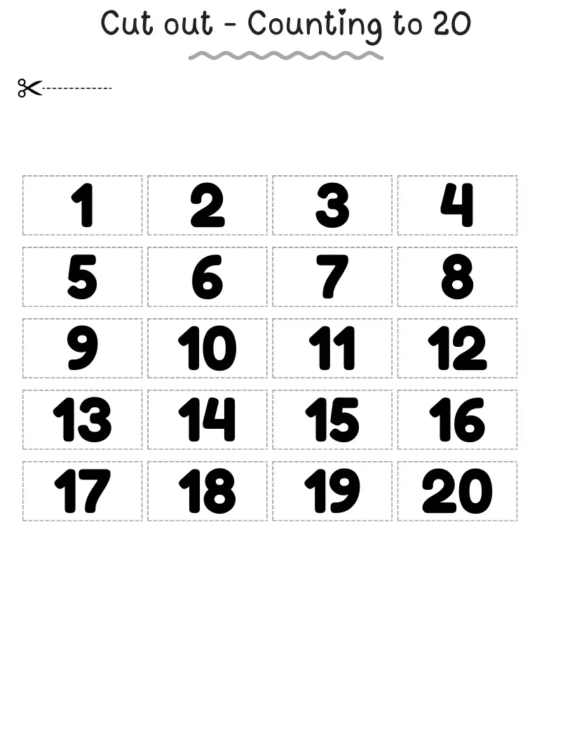 Counting to 20 Worksheets free printable pdf