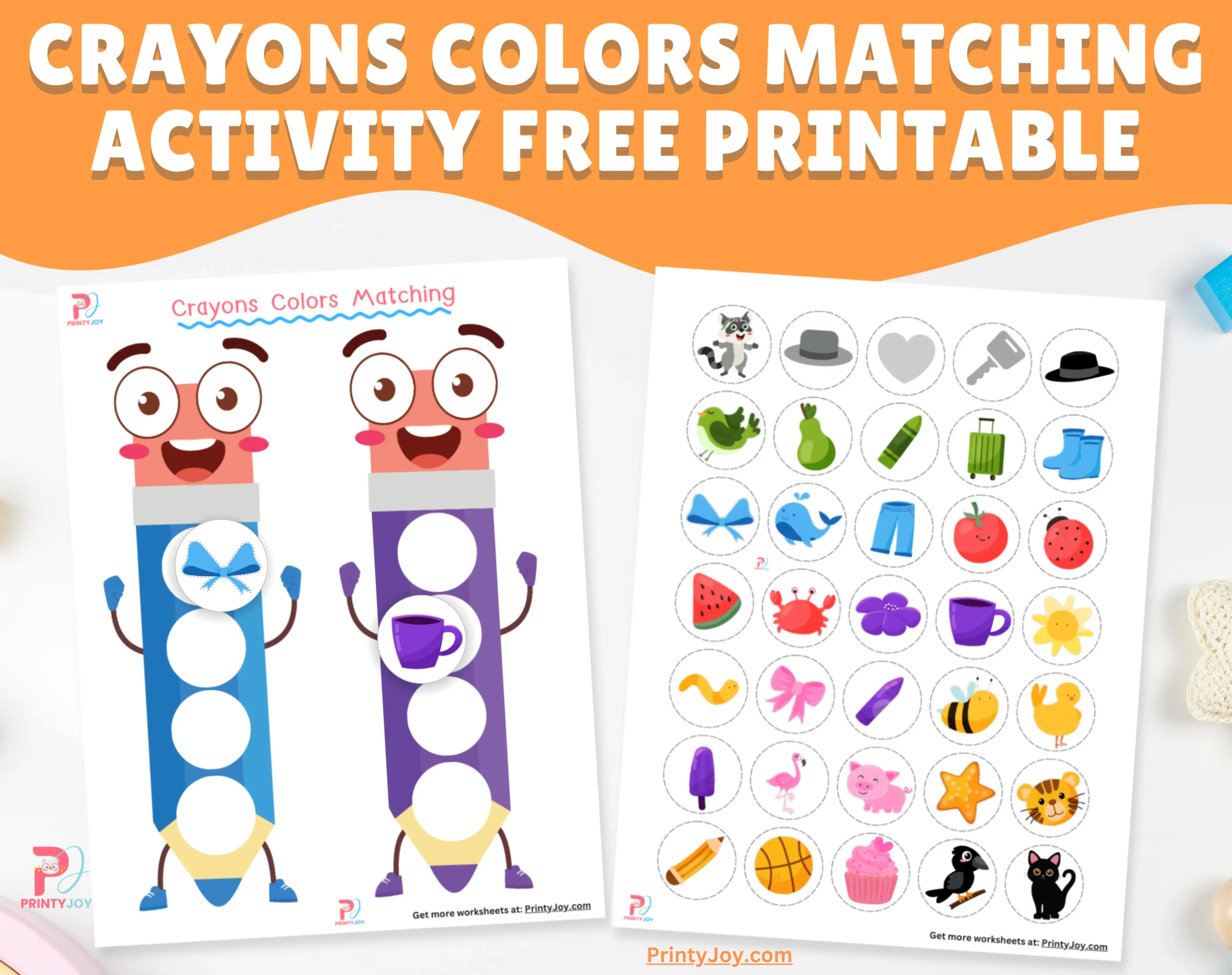 Crayons Colors Matching Activity Free Printable