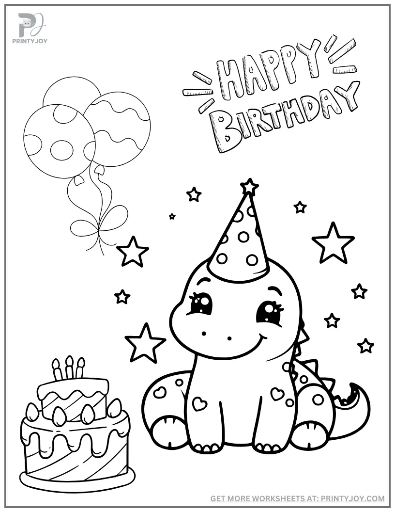 birthday dinosaur coloring page, Dinosaur Coloring Pages Free Printable
