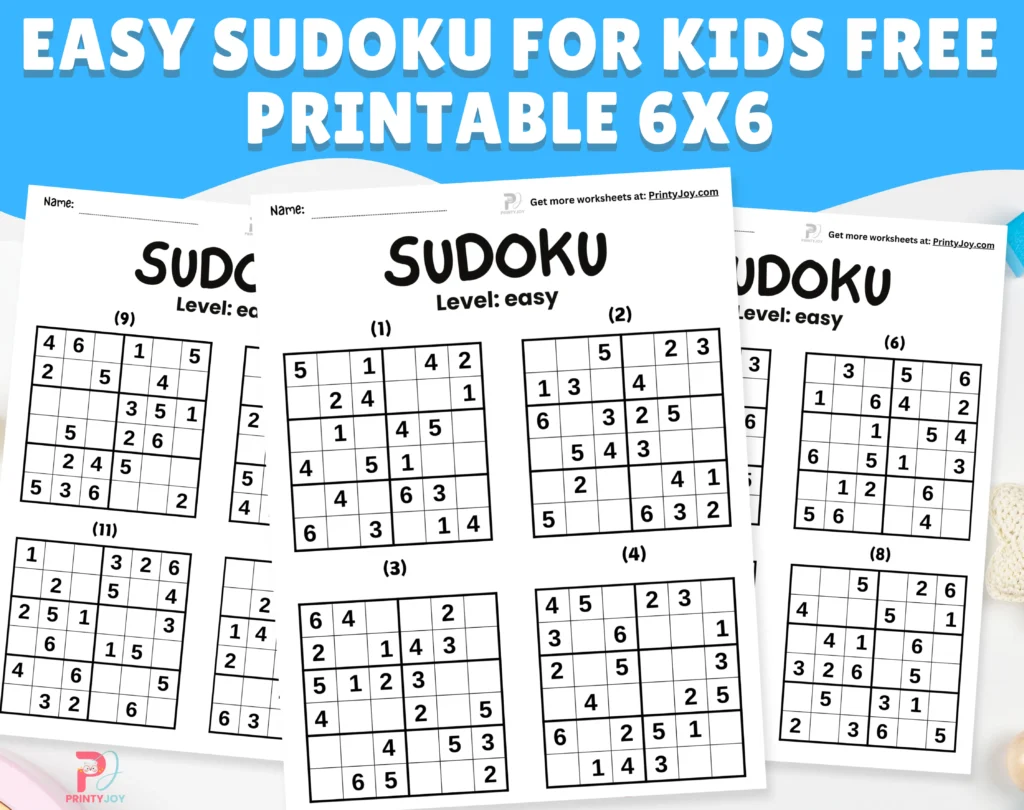 Easy Sudoku for Kids Free Printable