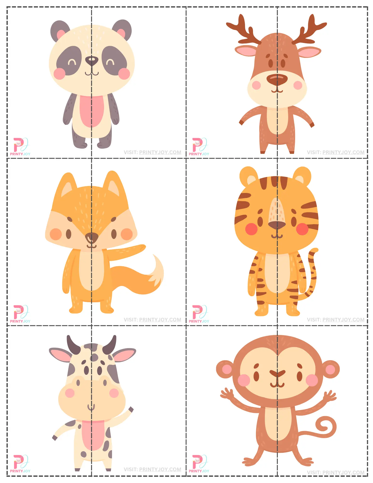 Free Animal Matching Puzzles Printable