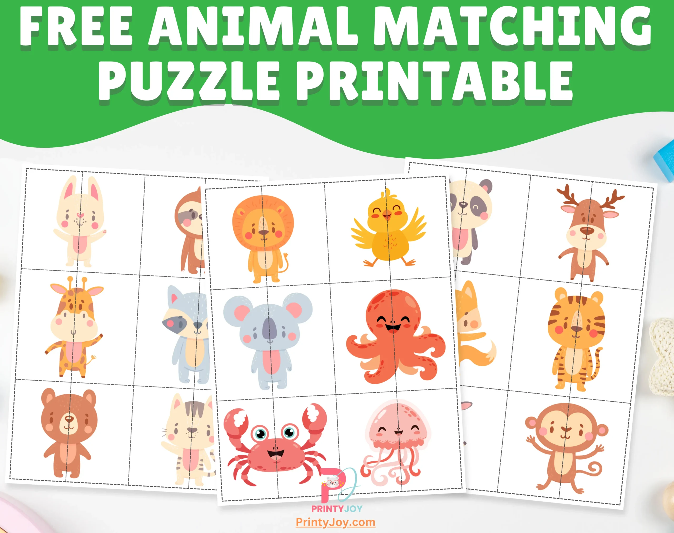 Free Animal Matching Puzzle Printable