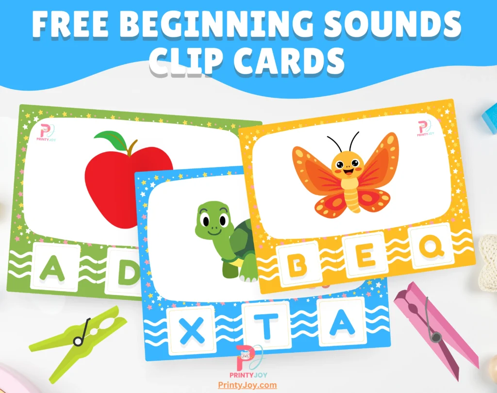 Free Beginning Sounds Clip Cards
