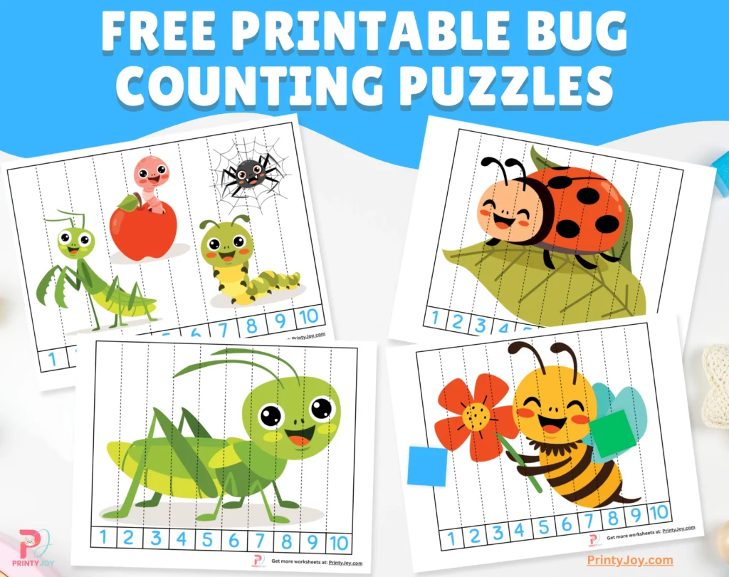 Free Printable Bug Counting Puzzles