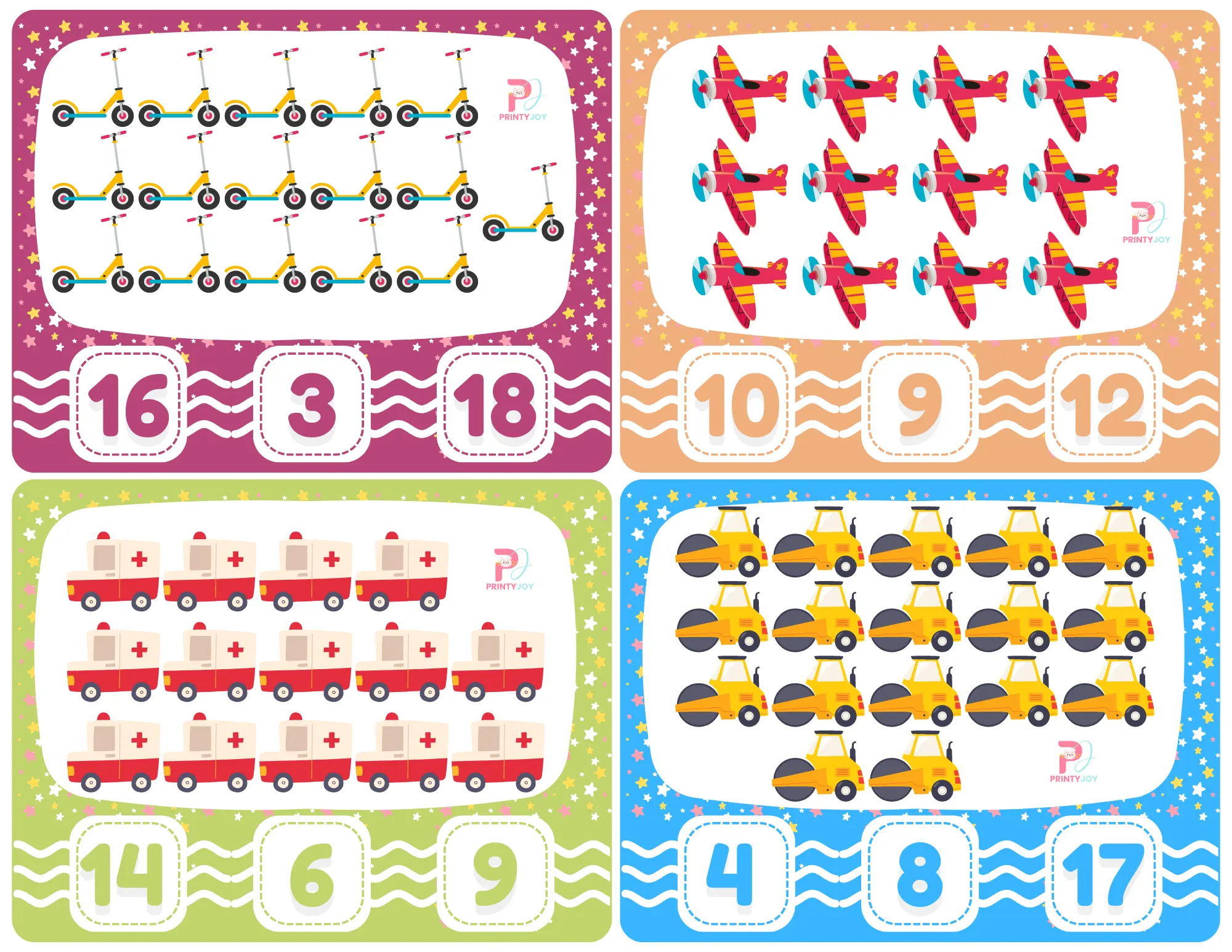 Transportation Count and Clip Cards pdf