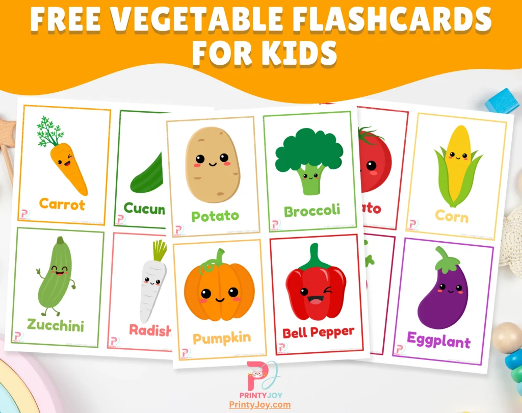 Free Vegetable Flashcards For Kids