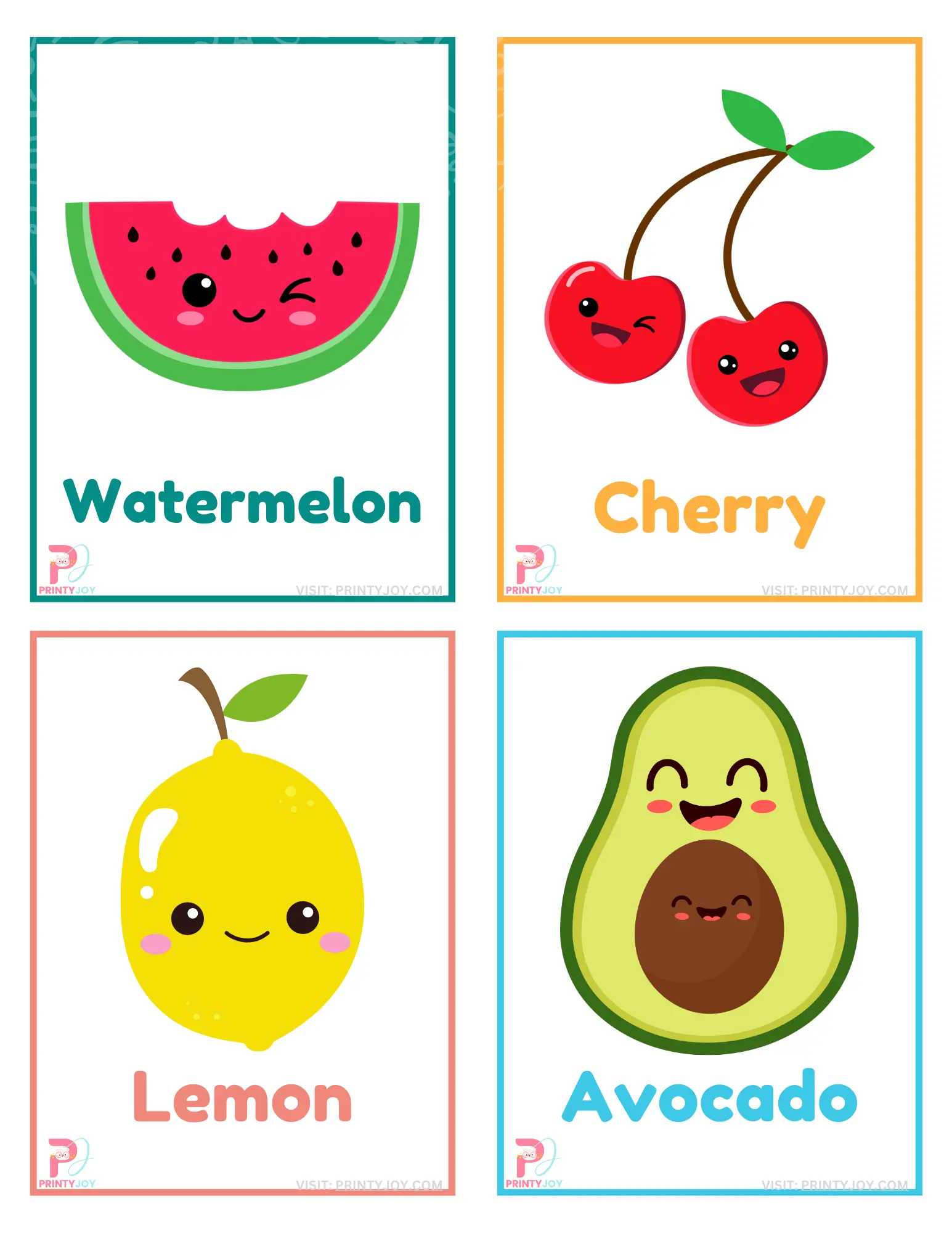 Fruits Flashcards For Kids Free Printable