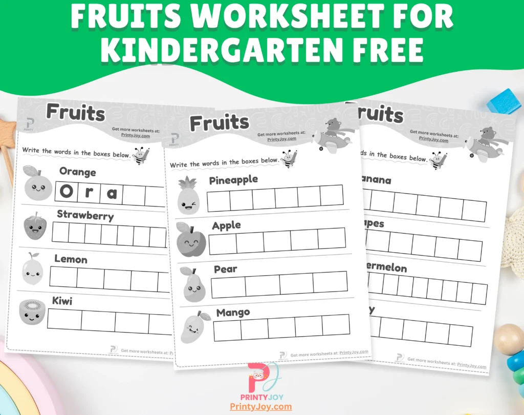 Fruits Worksheet For Kindergarten Free