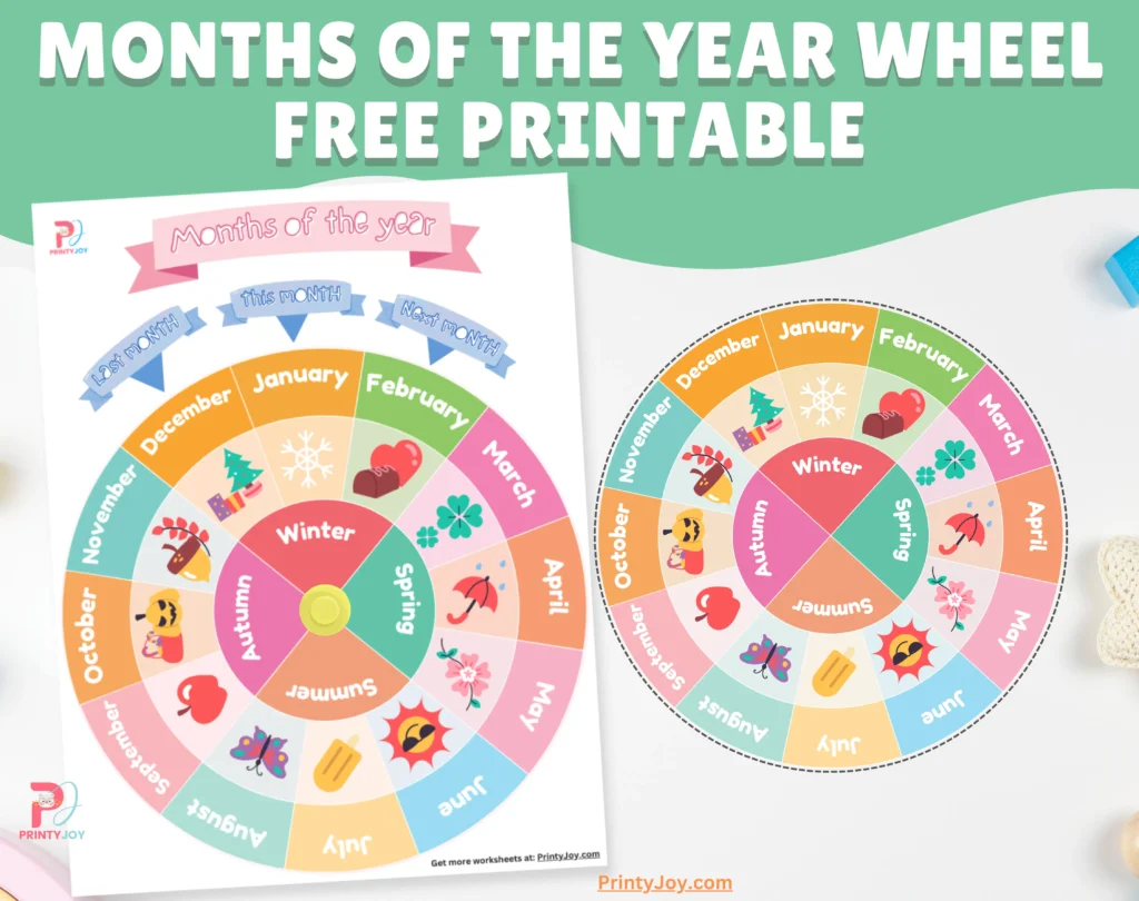 Months of the Year Wheel Free Printable