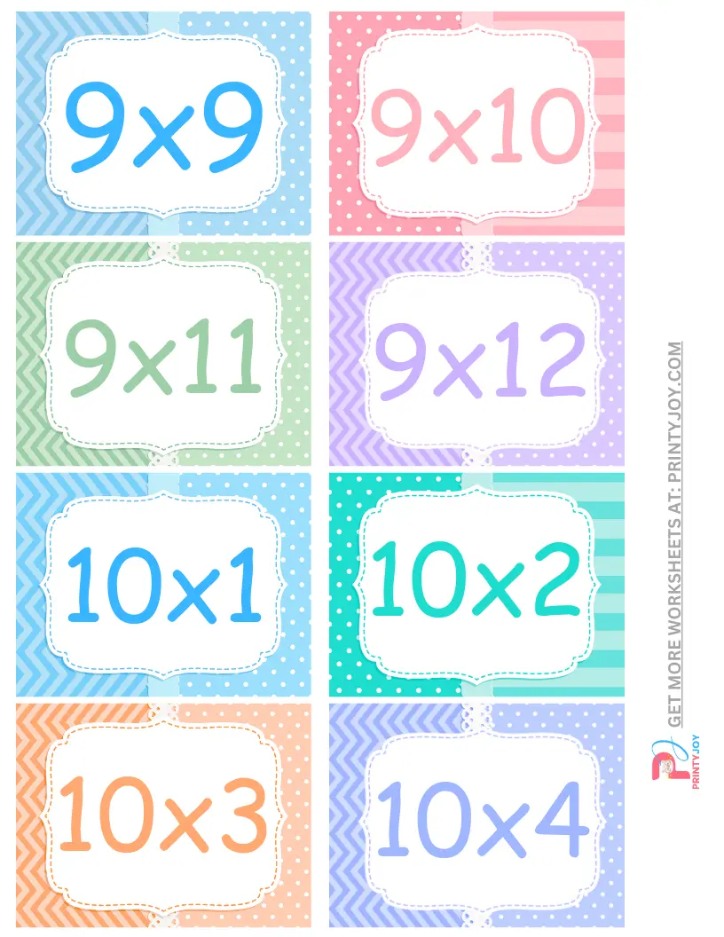 printable flashcards for multiplication