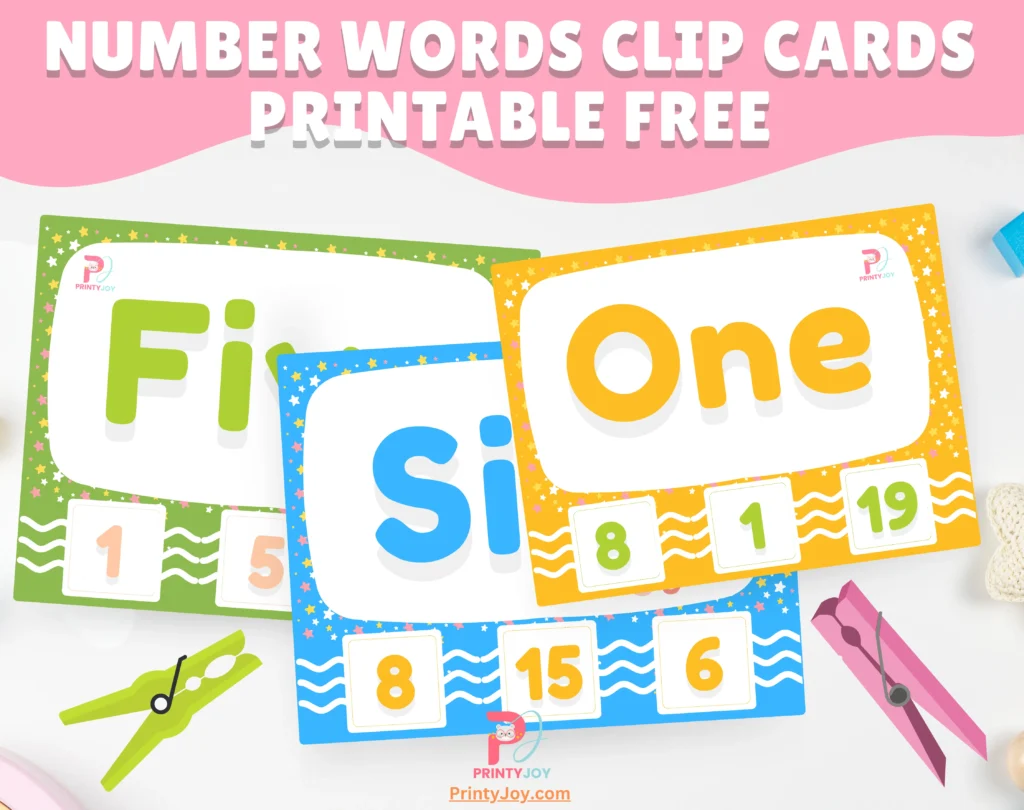 Number Words Clip Cards Printable Free