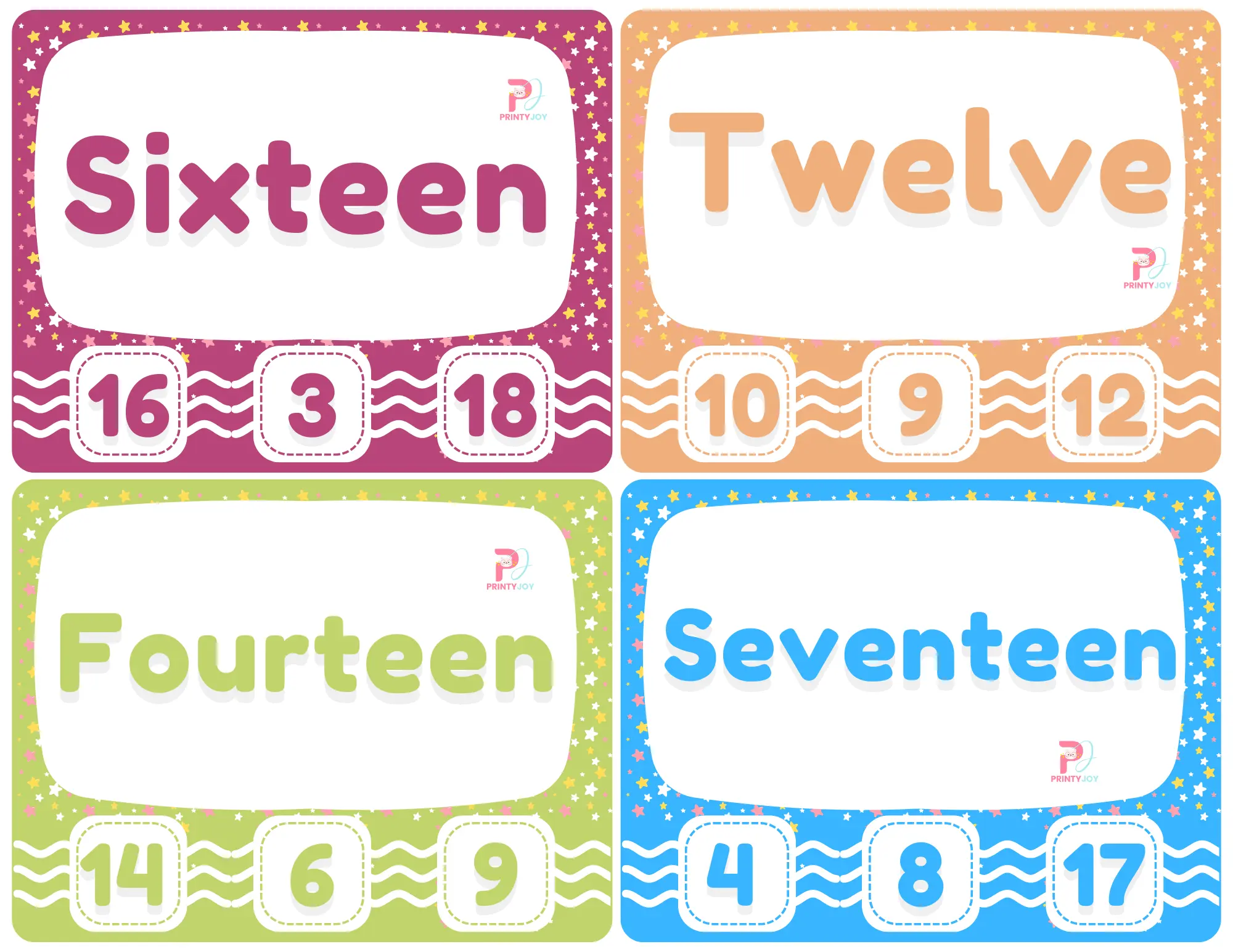 Number Words Clip Cards Free PDF