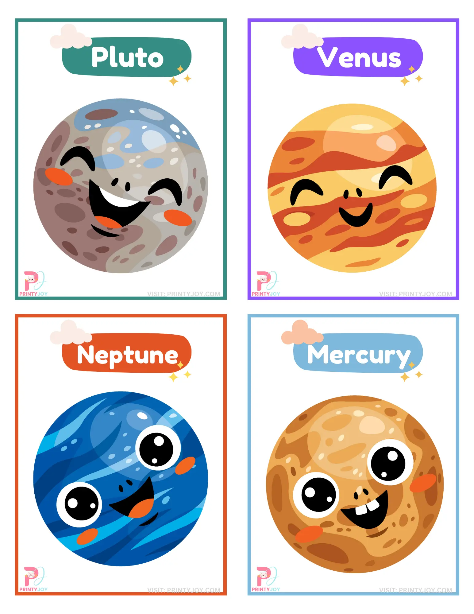 Planets Flashcards Printable Free