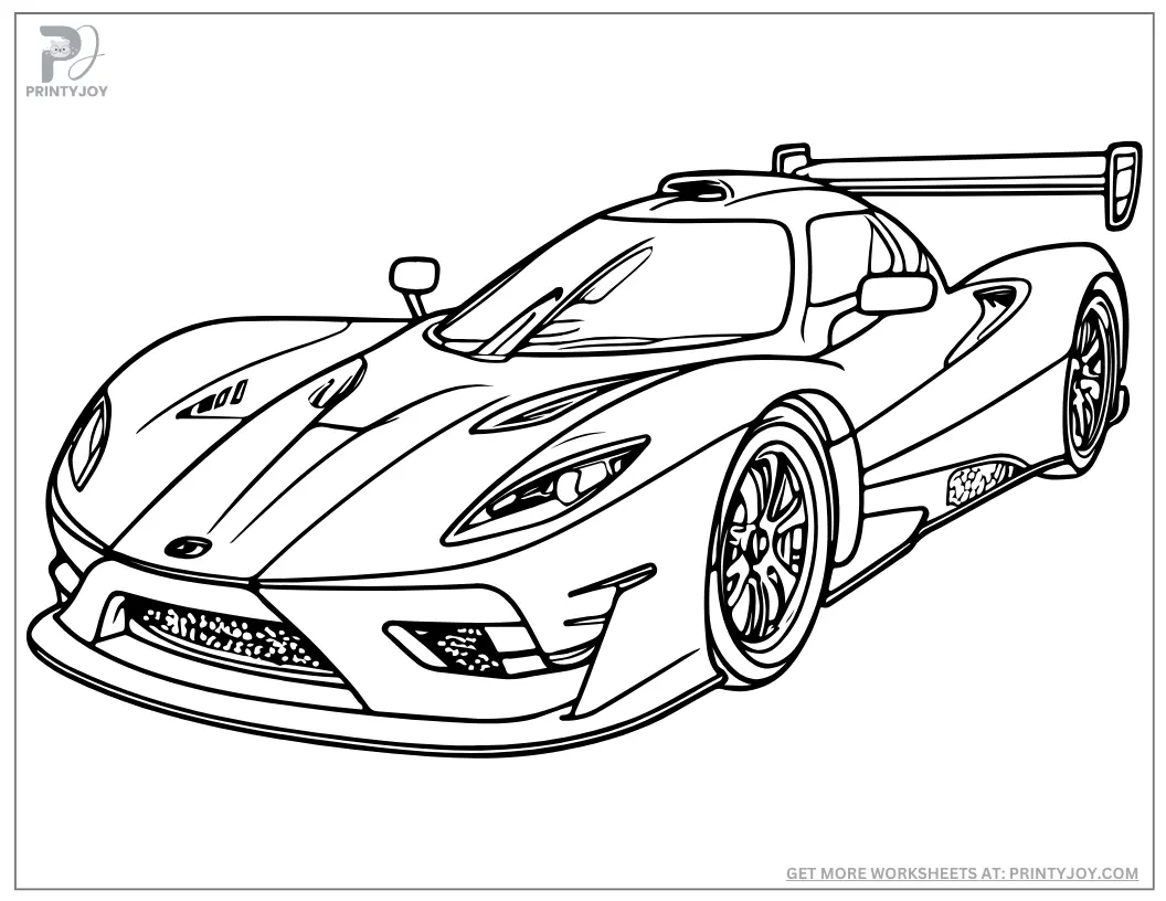 Sport car coloring page for kids free printable