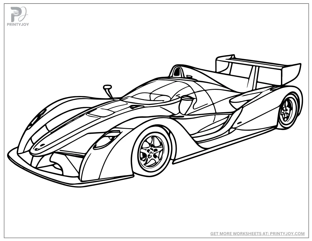 Sport car coloring page for kids free printable