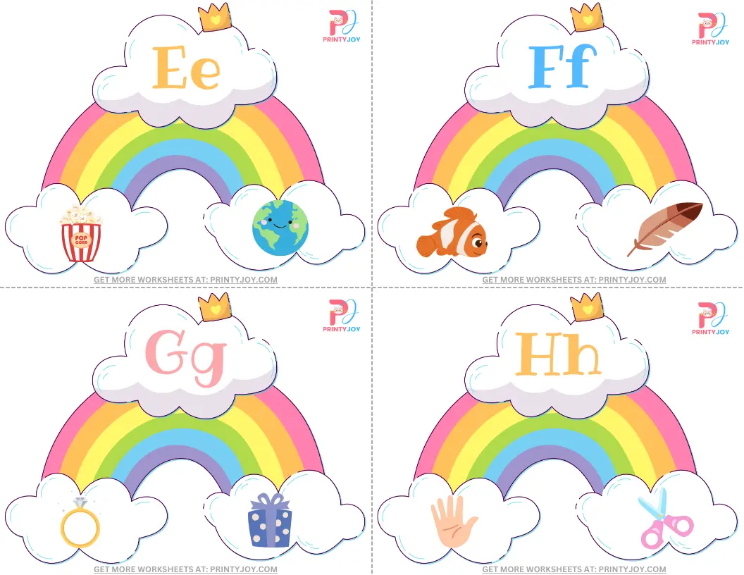 Rainbow Beginning Sounds Clip Cards Free