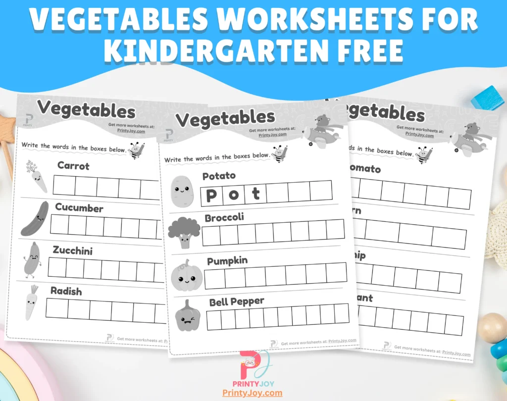 Vegetables Worksheets For Kindergarten Free