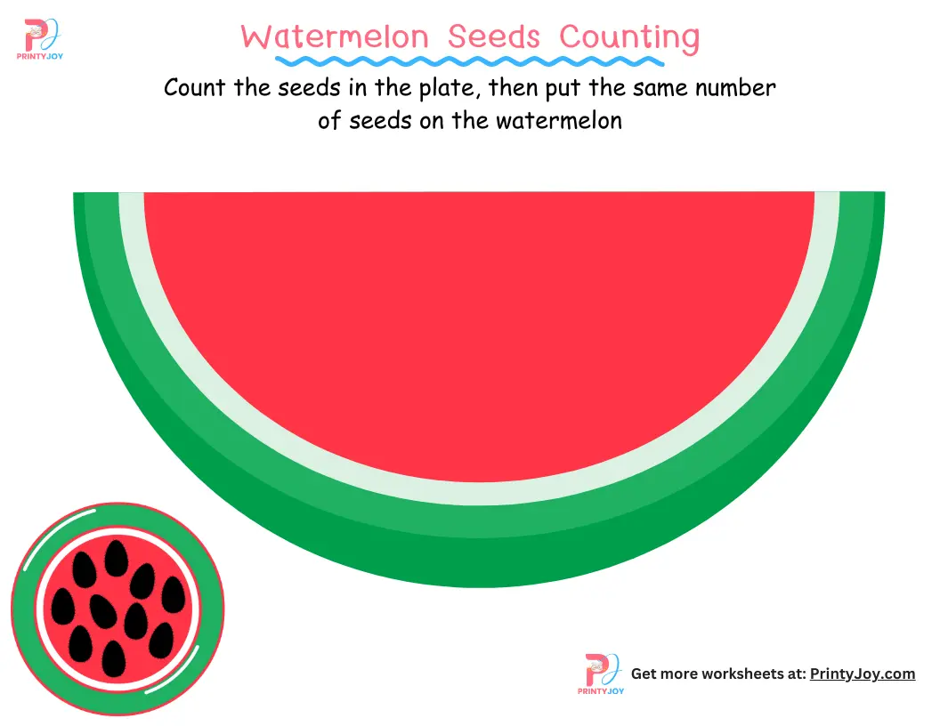 Watermelon Seeds activity for kids free printable 